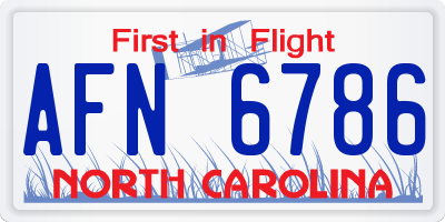 NC license plate AFN6786