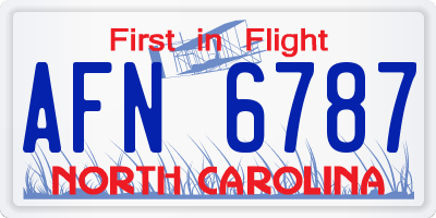 NC license plate AFN6787