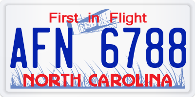 NC license plate AFN6788