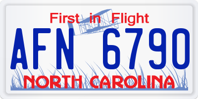 NC license plate AFN6790