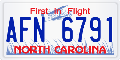 NC license plate AFN6791