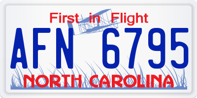 NC license plate AFN6795