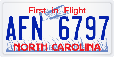 NC license plate AFN6797