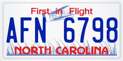 NC license plate AFN6798