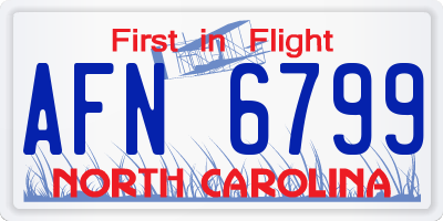 NC license plate AFN6799