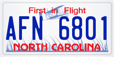 NC license plate AFN6801
