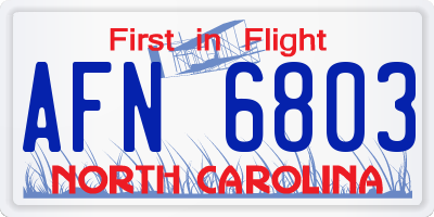NC license plate AFN6803