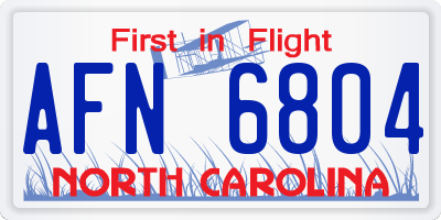 NC license plate AFN6804