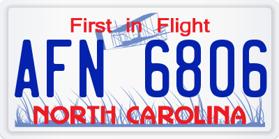 NC license plate AFN6806