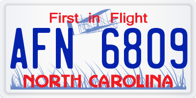 NC license plate AFN6809