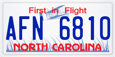 NC license plate AFN6810