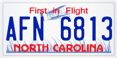 NC license plate AFN6813