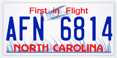 NC license plate AFN6814