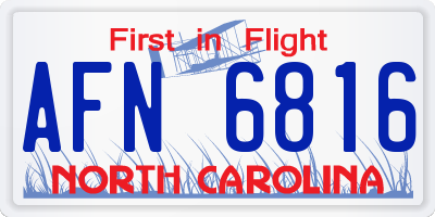 NC license plate AFN6816