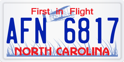 NC license plate AFN6817