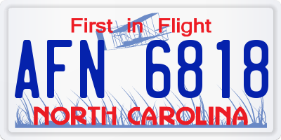 NC license plate AFN6818