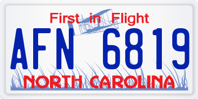 NC license plate AFN6819