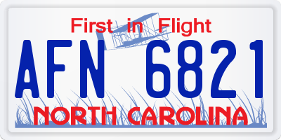 NC license plate AFN6821
