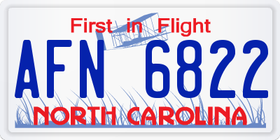 NC license plate AFN6822