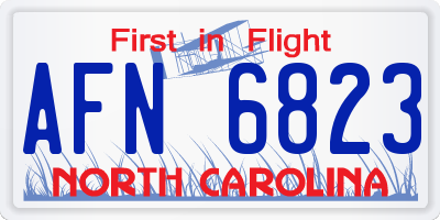 NC license plate AFN6823