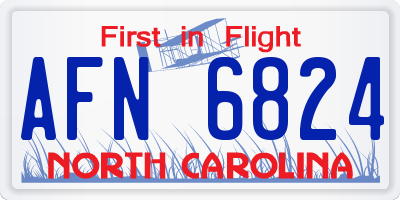 NC license plate AFN6824