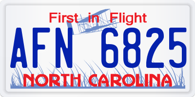 NC license plate AFN6825