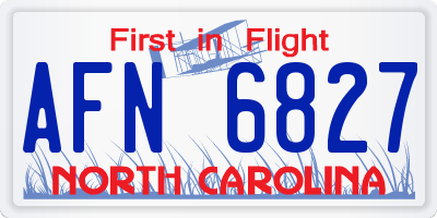NC license plate AFN6827