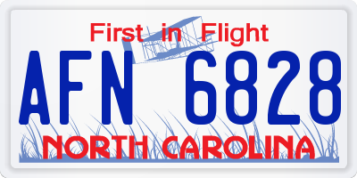 NC license plate AFN6828