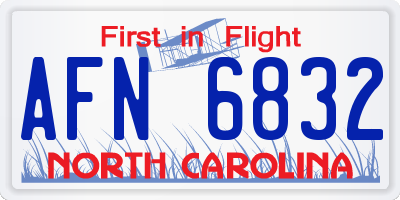 NC license plate AFN6832