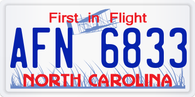 NC license plate AFN6833
