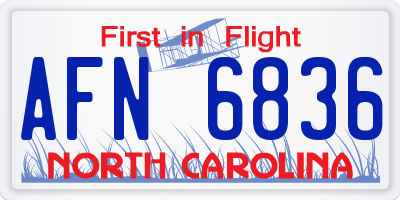 NC license plate AFN6836