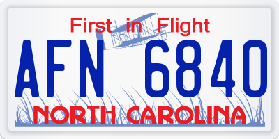 NC license plate AFN6840
