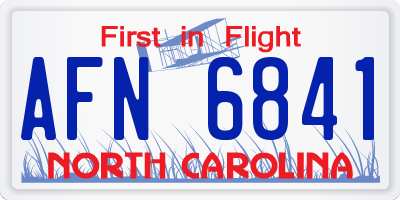 NC license plate AFN6841