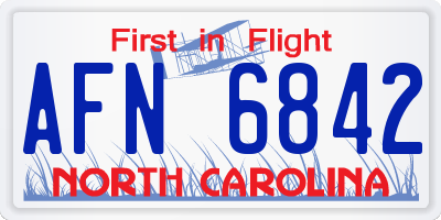 NC license plate AFN6842