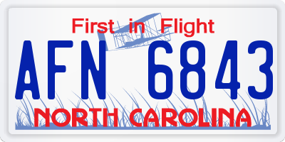 NC license plate AFN6843
