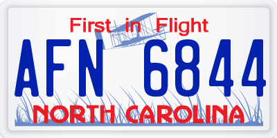 NC license plate AFN6844