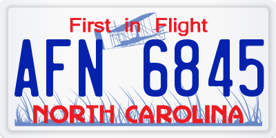 NC license plate AFN6845