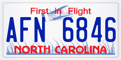 NC license plate AFN6846
