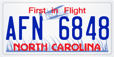 NC license plate AFN6848