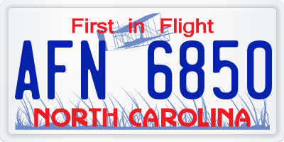 NC license plate AFN6850