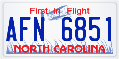 NC license plate AFN6851