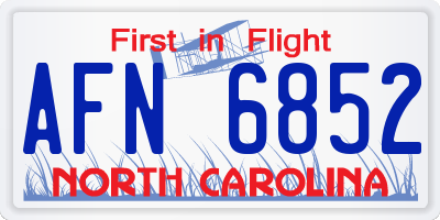 NC license plate AFN6852
