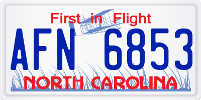 NC license plate AFN6853