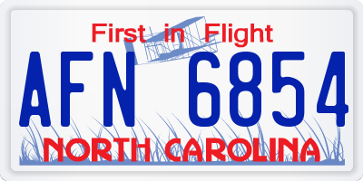 NC license plate AFN6854