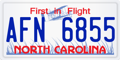NC license plate AFN6855