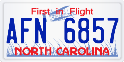 NC license plate AFN6857