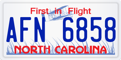 NC license plate AFN6858