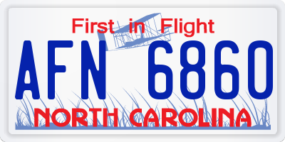 NC license plate AFN6860