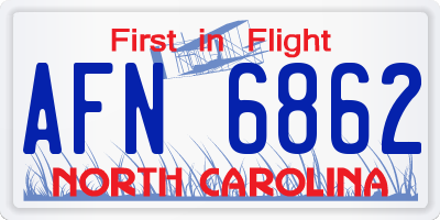 NC license plate AFN6862