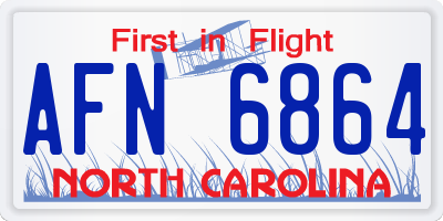 NC license plate AFN6864
